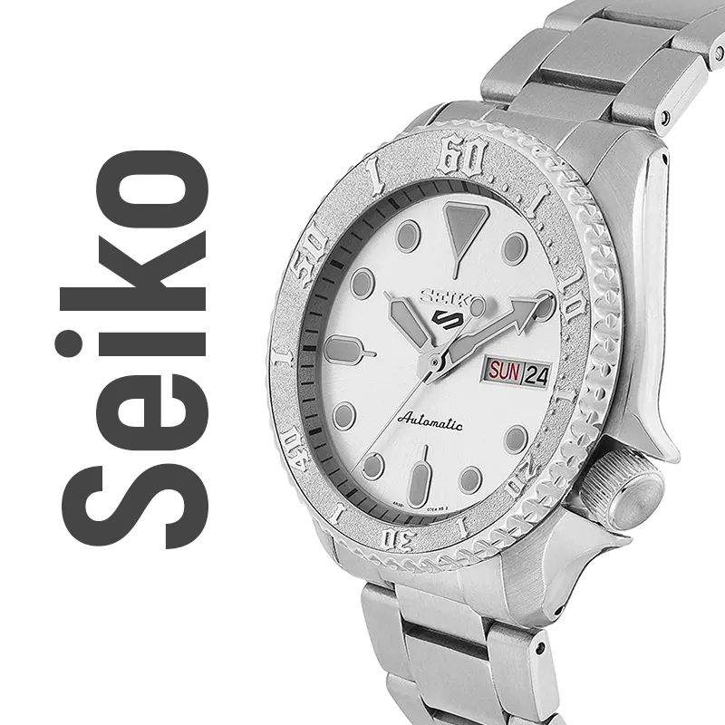 Seiko 5 Sports Silver Dial Silver-tone Men's Watch | SRPE71